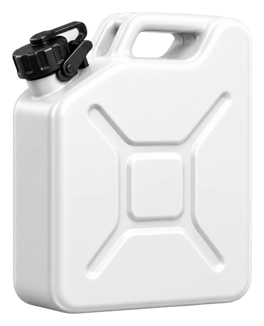 White fuel can for emergency fuel delivery