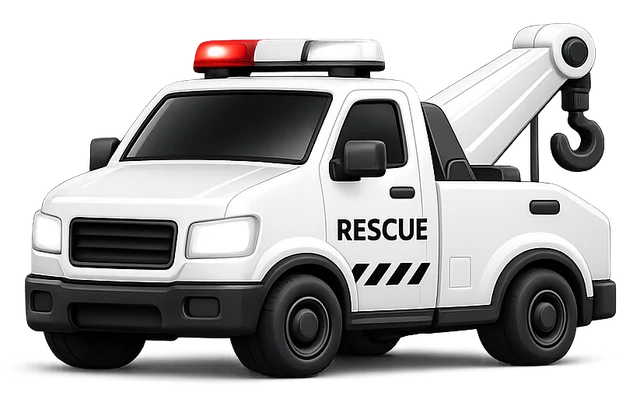 White Mendly rescue tow truck